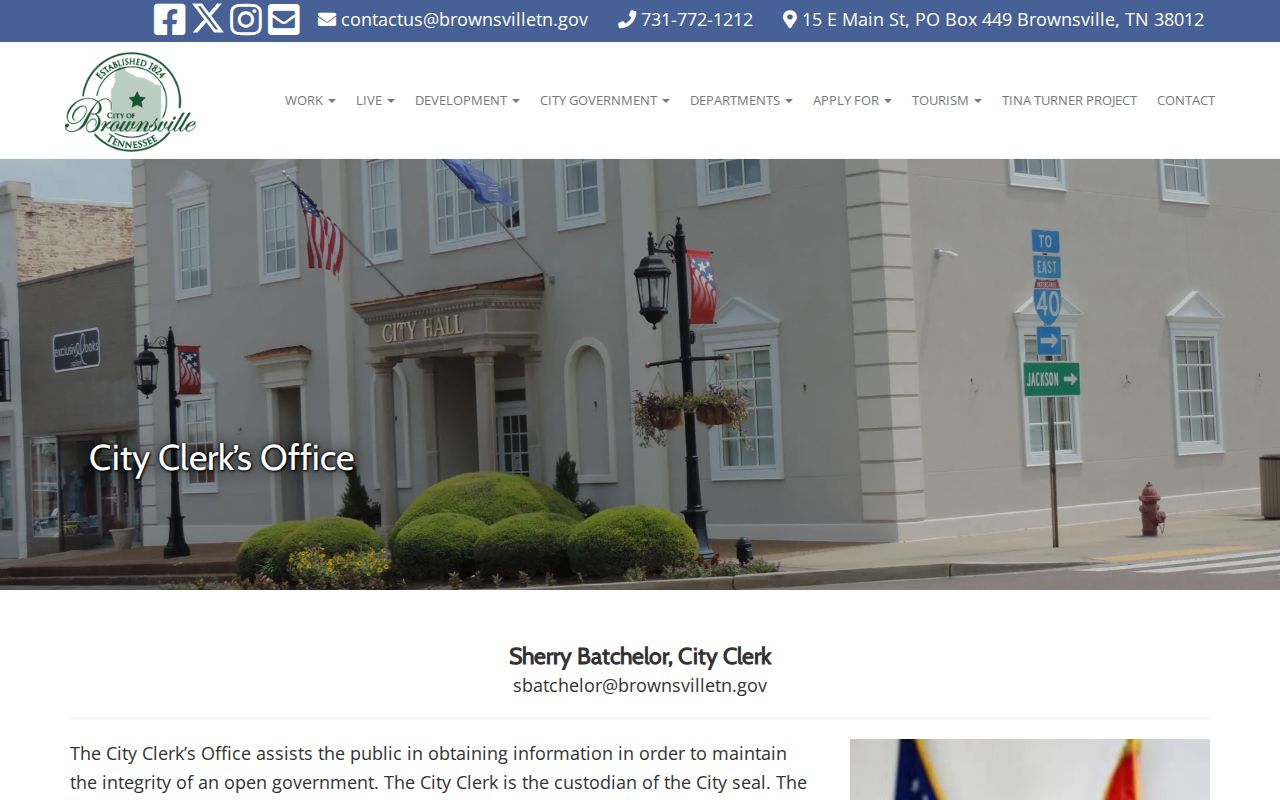 Brownsville court docket City Clerk office page