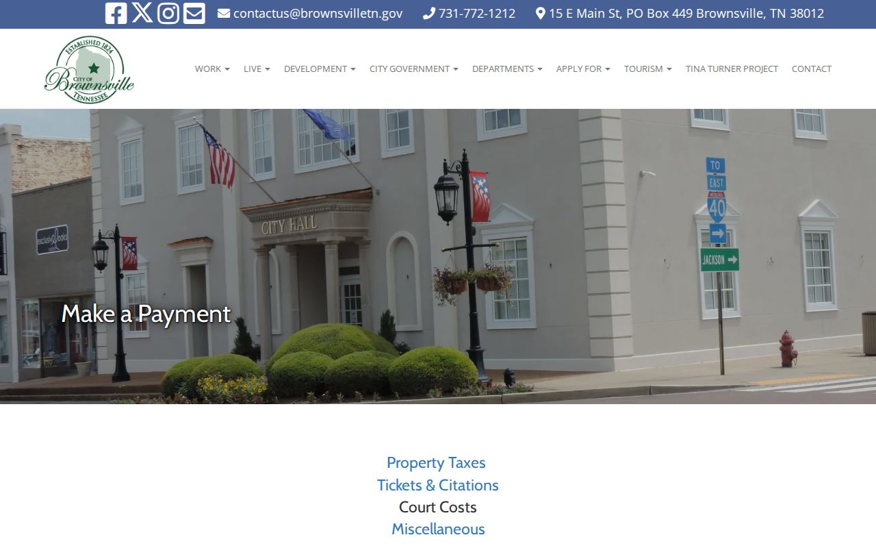 Brownsville court docket ticket payment page