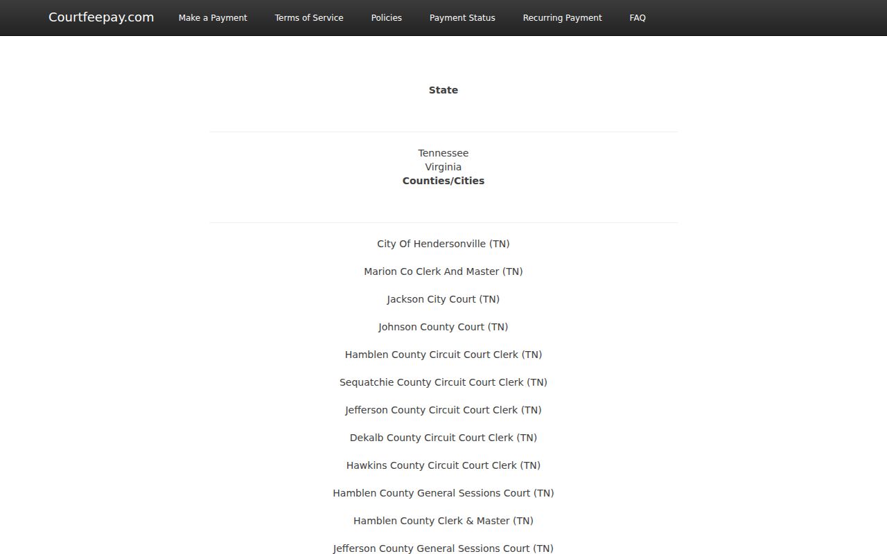 Haywood County case lookup payment county list