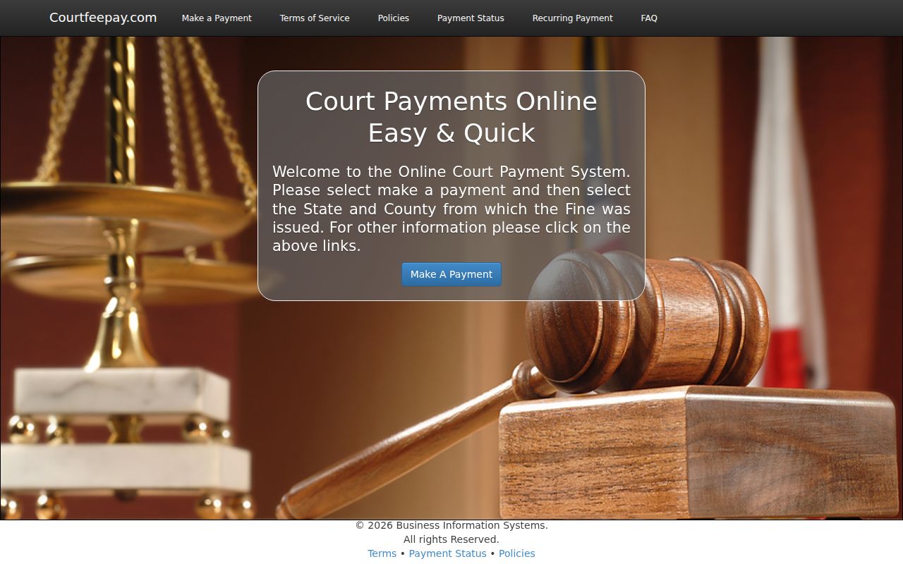 Haywood County case lookup CourtFeePay home screen