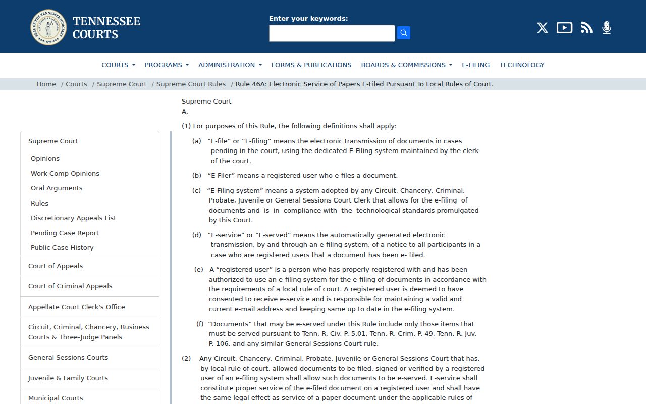 Haywood County civil docket Rule 46A electronic service