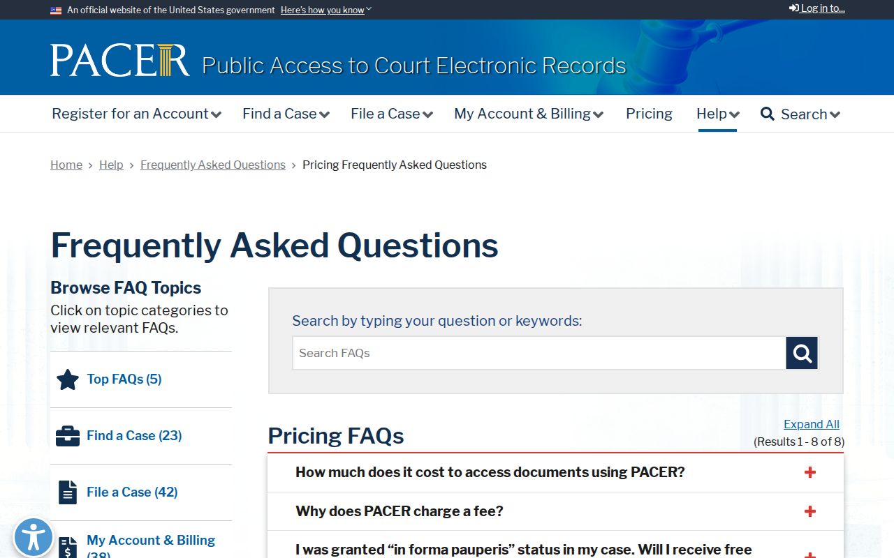 Haywood County federal court record PACER pricing