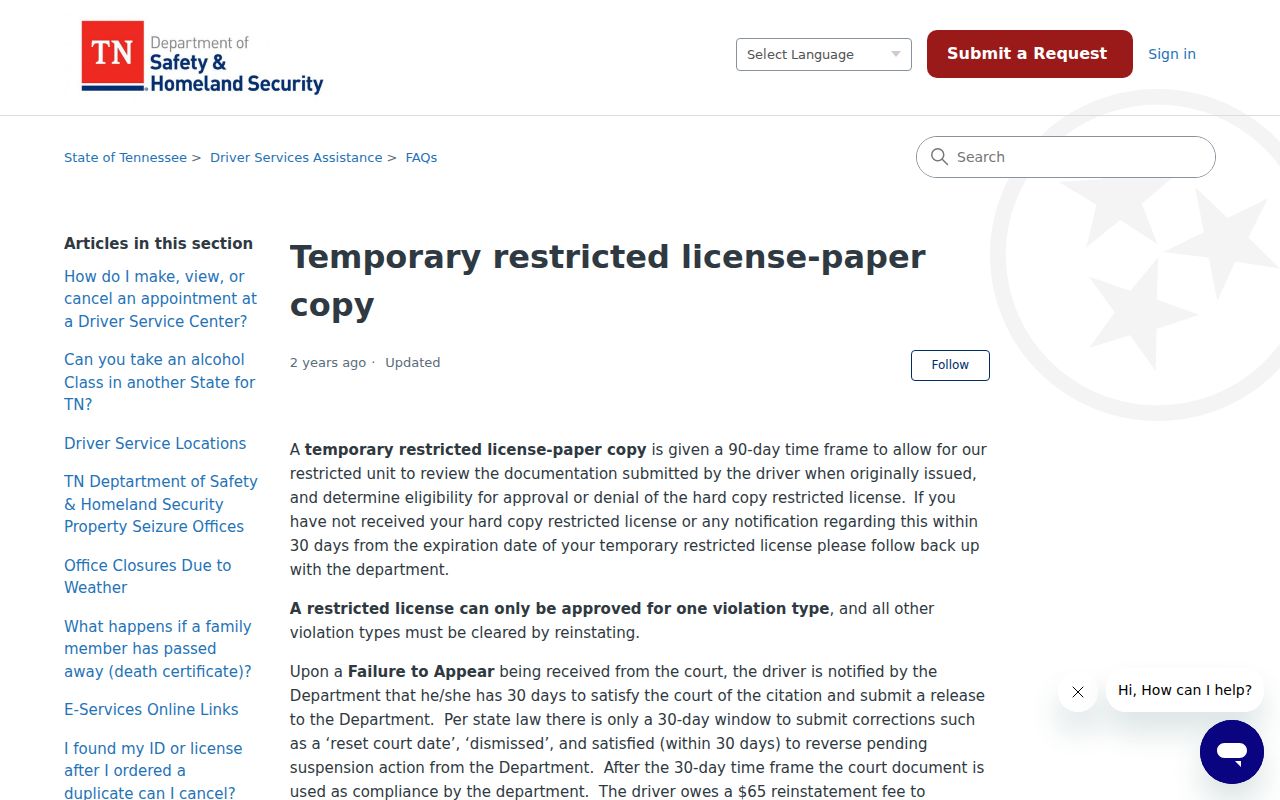 Haywood County traffic court record temporary license guidance